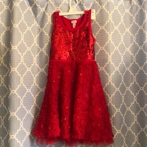 Justice Red Sparkle dress